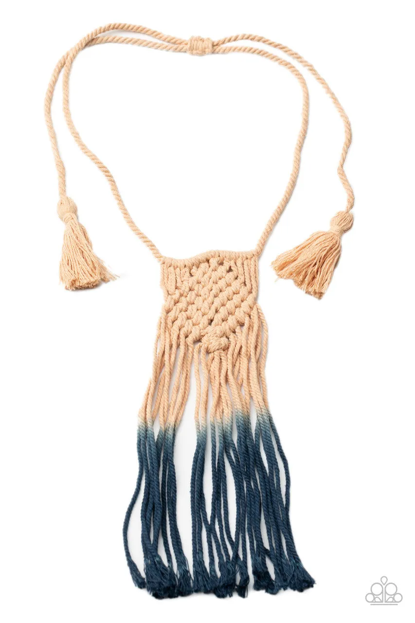 Look at MACRAME Now Blue Paparazzi Necklace