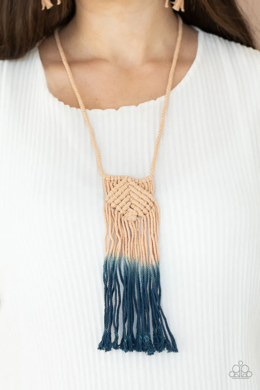 Look at MACRAME Now Blue Paparazzi Necklace