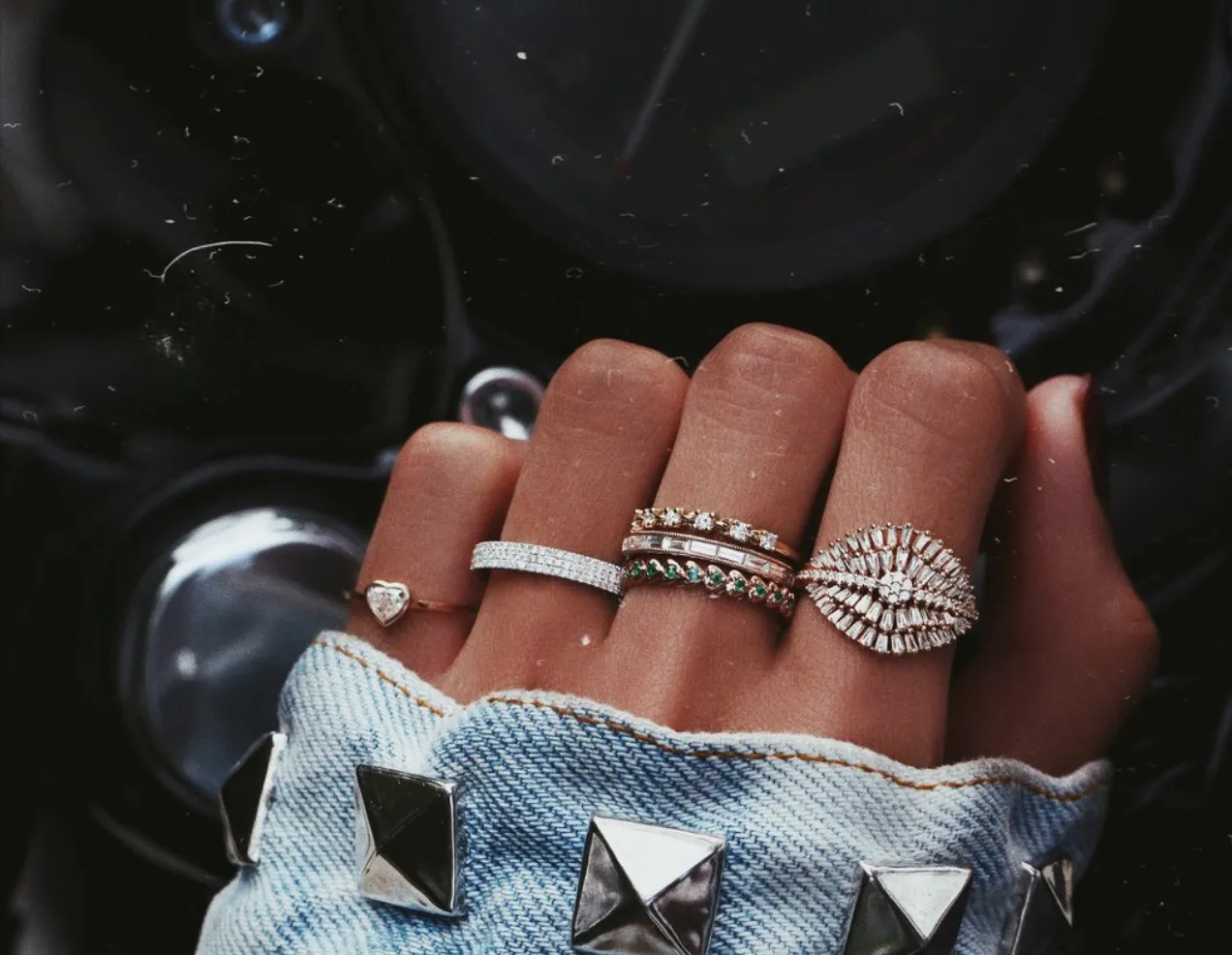 Luna Skye Feathered Baguette Diamond Ring
