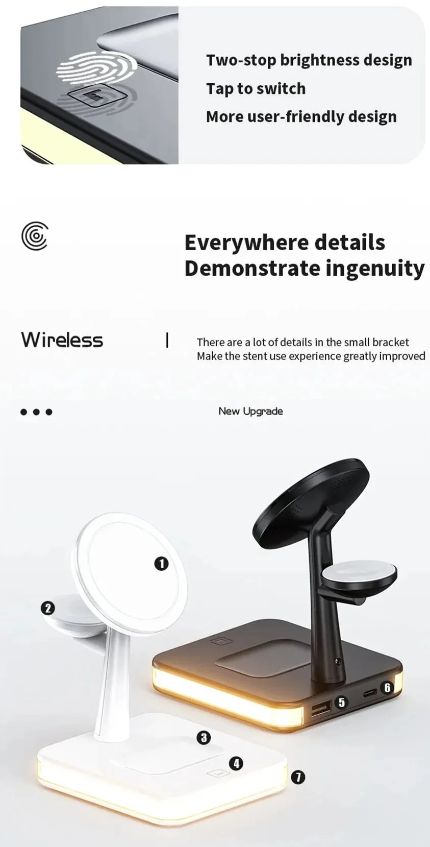 Magnetic 4 in 1 Wireless Fast Charging Dock Station For iPhone Apple watch & Airpods
