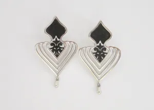 Magnificent, two-tone 'Jahanara' statement earrings