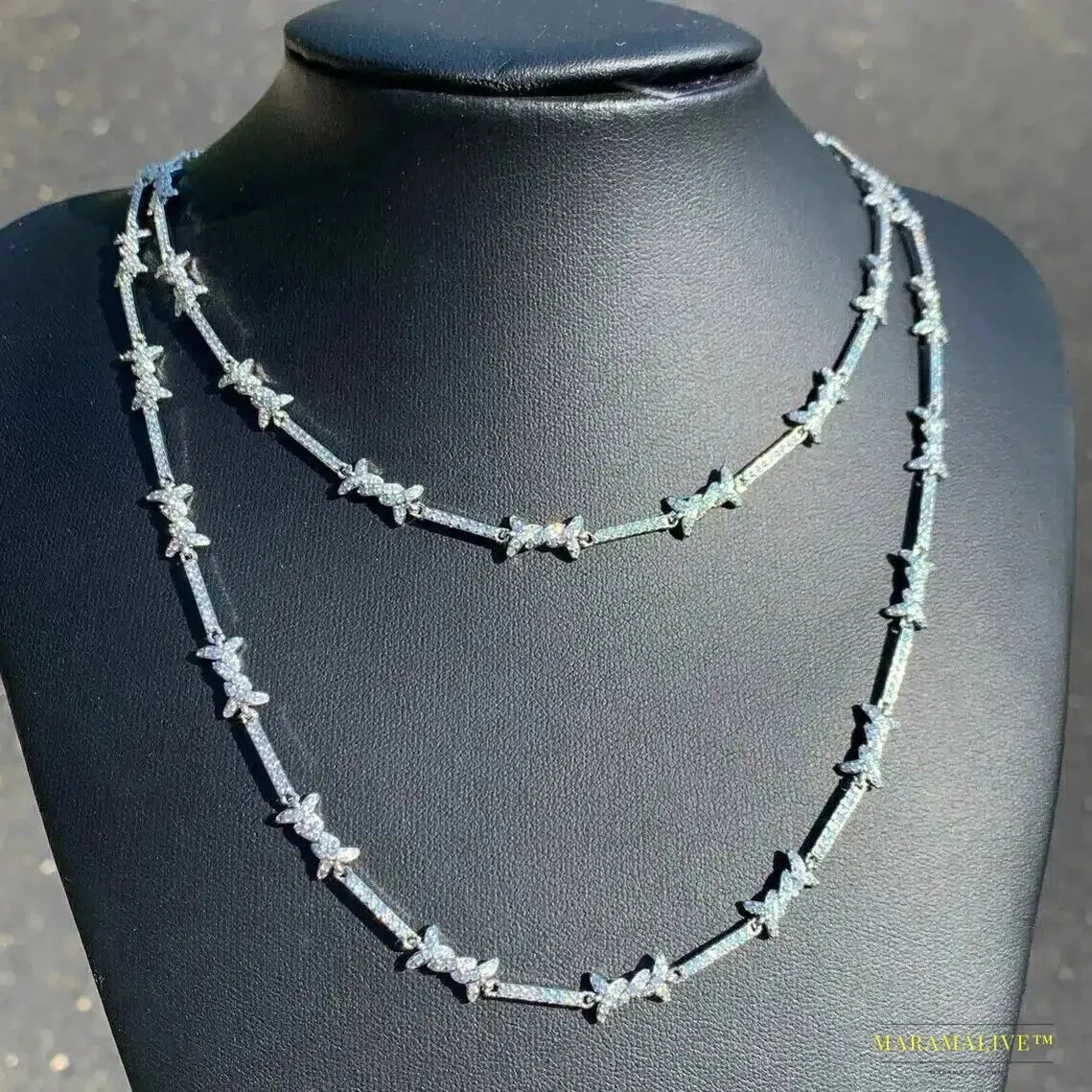 Maramalive™ 3mm Slim Vintage Gothic Barbed Wire Choker with Cubic Zirconia Punk Twist Spiked Thorns