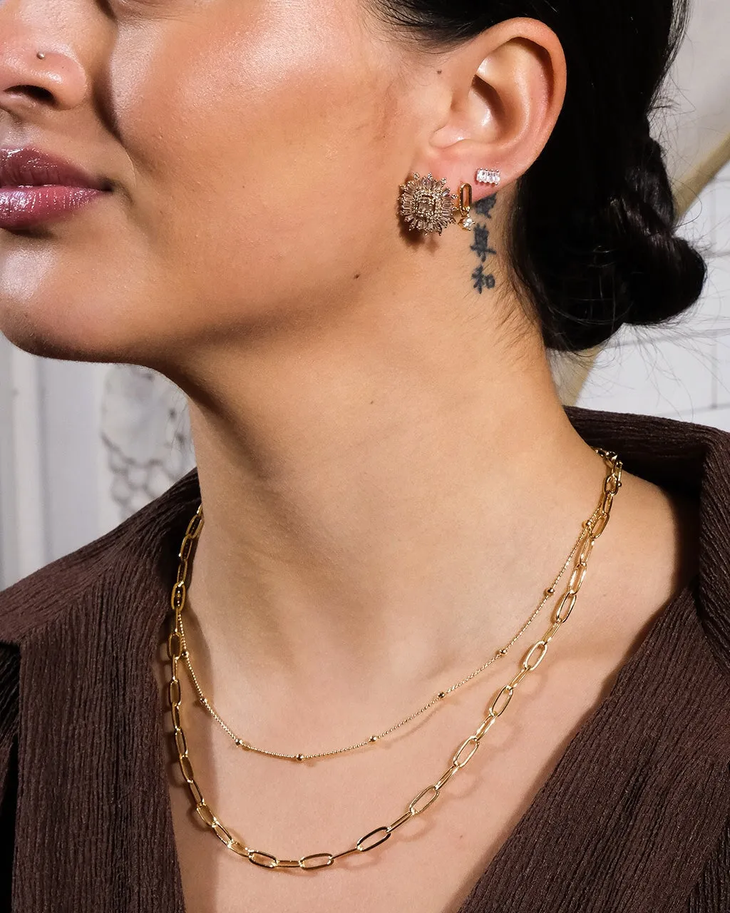 Mari CZ Statement Stud Earrings