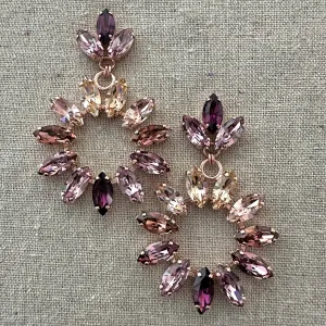 Marquise Wreath Statement Post Earrings • Amethyst Essence