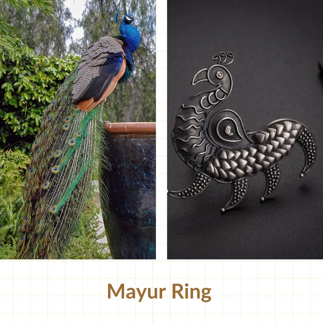 Mayur Ring: Big  (Adjustable)
