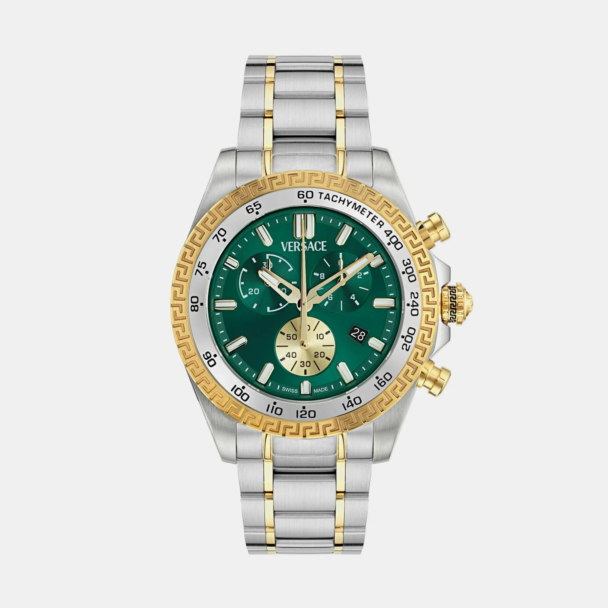 Men Quartz Green Dial Chronograph Stainless Steel Watch VE9K00424