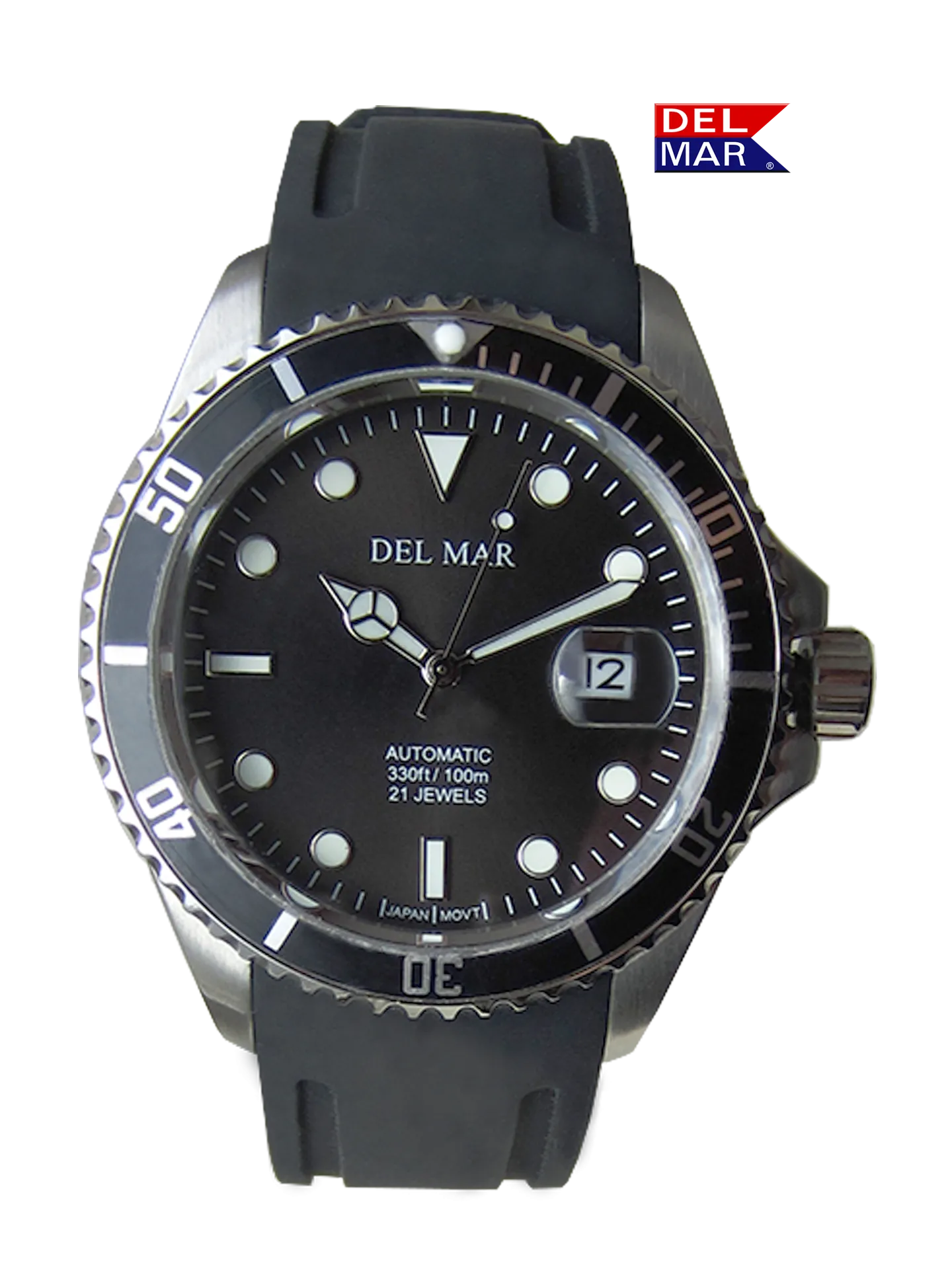 Men's Premier Automatic Watch – Black Dial & Silicone Strap #50411
