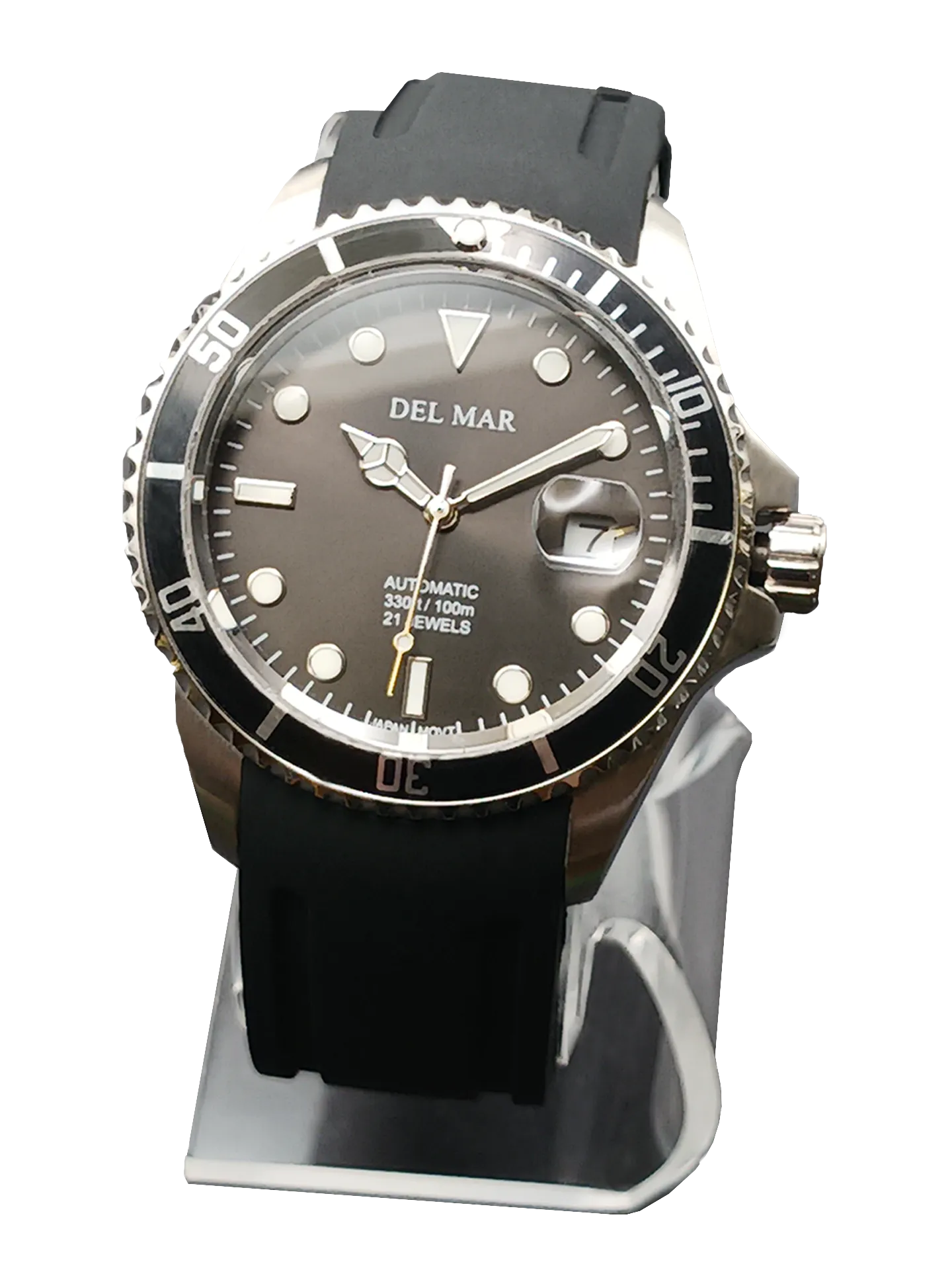 Men's Premier Automatic Watch – Black Dial & Silicone Strap #50411
