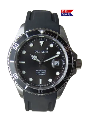 Men's Premier Automatic Watch – Black Dial & Silicone Strap #50411