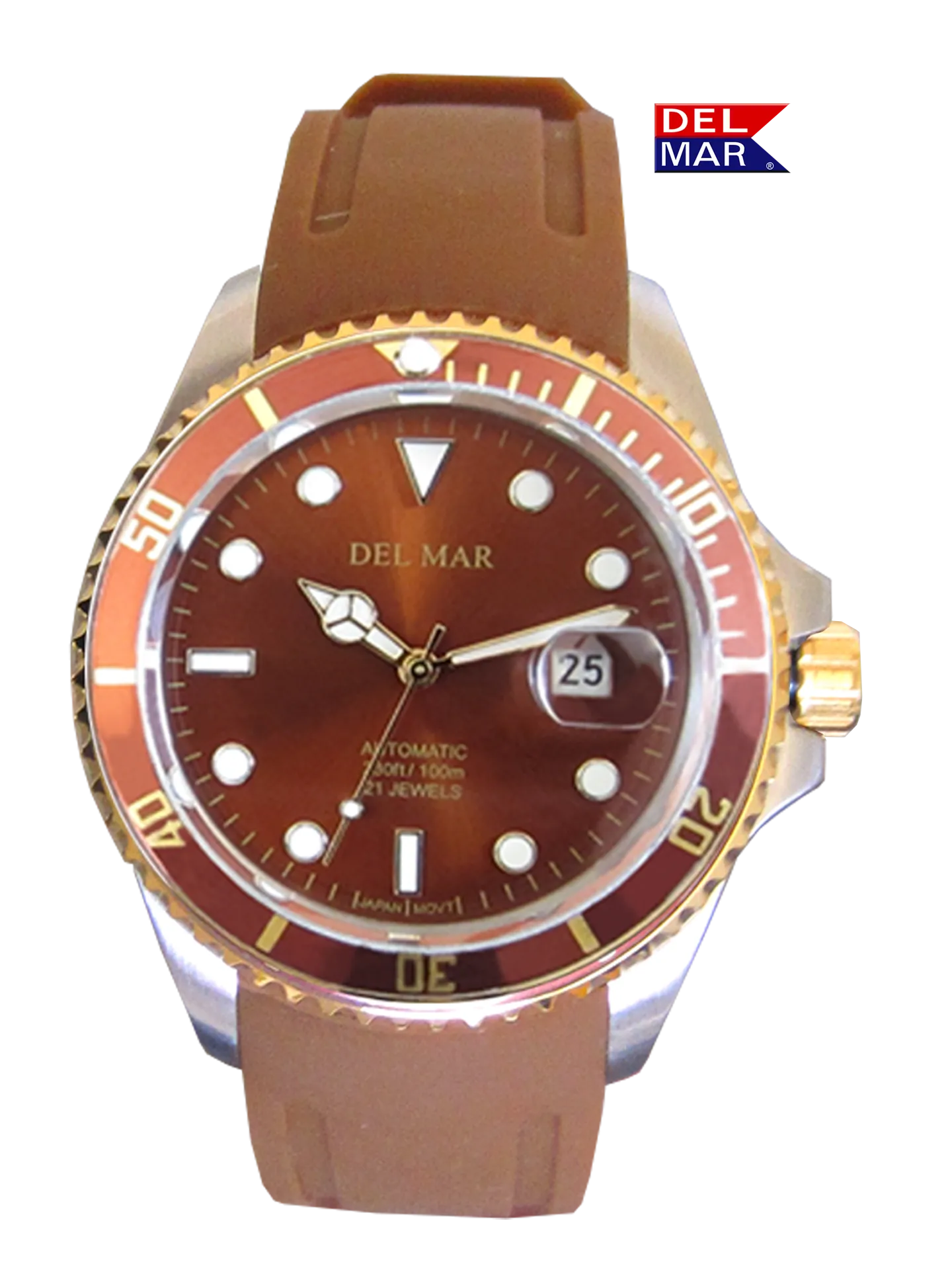 Men's Premier Automatic Watch – Bronze Dial & Brown Silicone Strap #50410