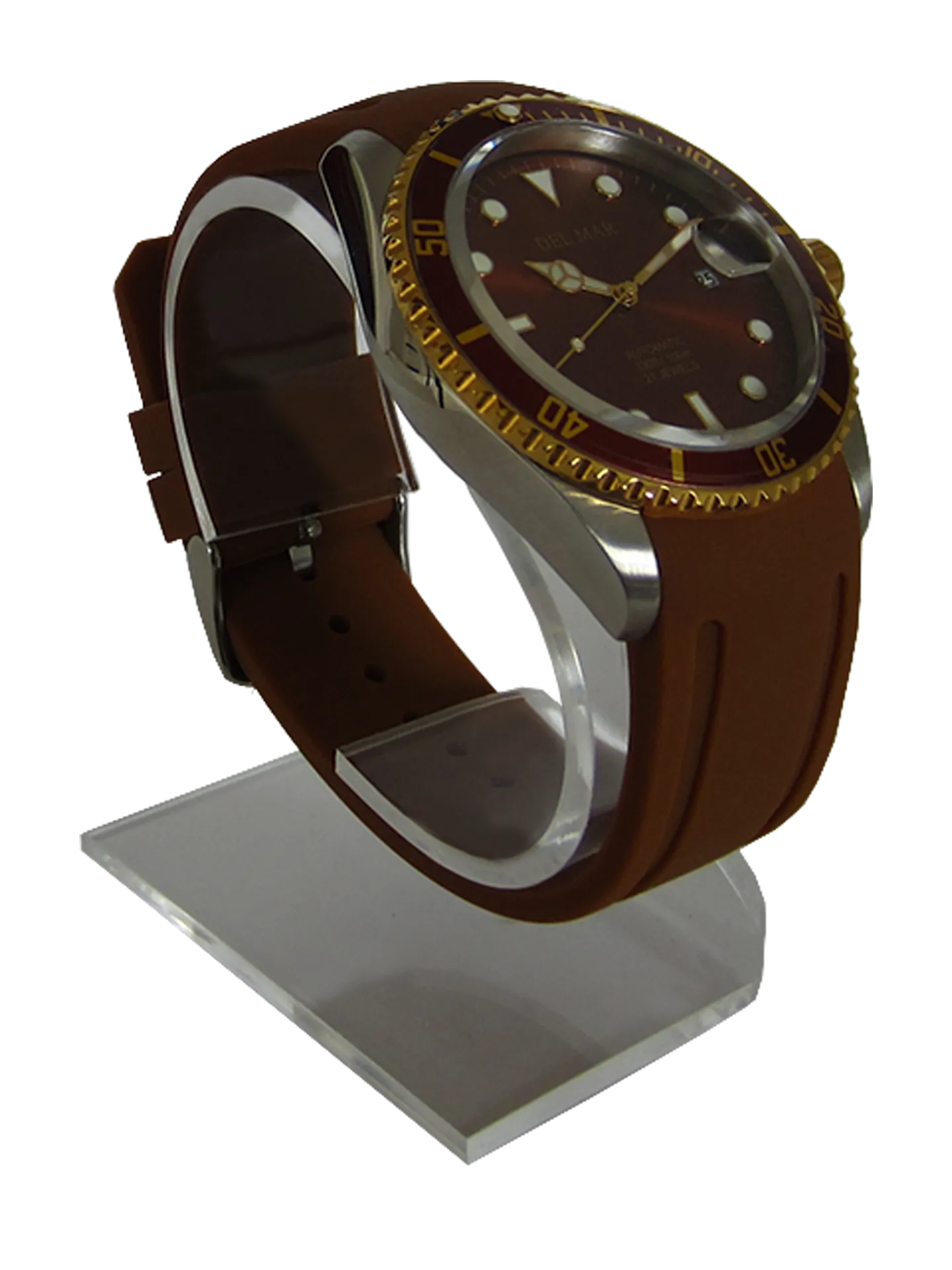 Men's Premier Automatic Watch – Bronze Dial & Brown Silicone Strap #50410