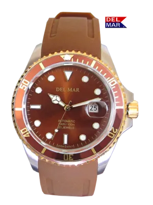 Men's Premier Automatic Watch – Bronze Dial & Brown Silicone Strap #50410