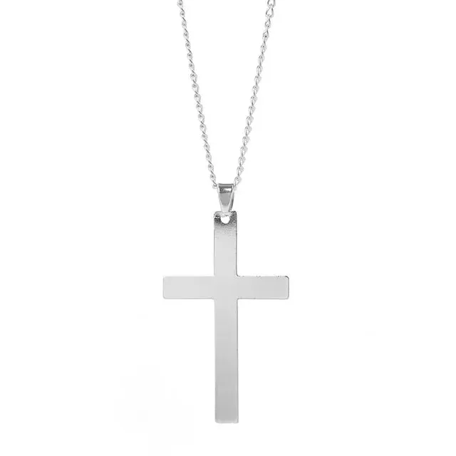 Men's Vintage Flame Cross Pendant Necklace Women Stainless Steel Link Chain Charm Necklaces Cool Punk Hip Hop Jewelry Gift