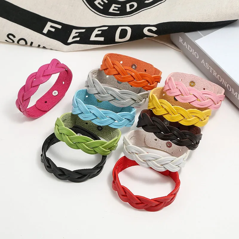 Men's Woven Leather Bracelet Student Bracelet