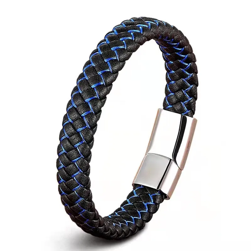 Microfiber Leather Bracelet 316L Stainless Steel