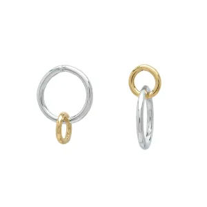 Mismatched Gold & Sterling Hoops
