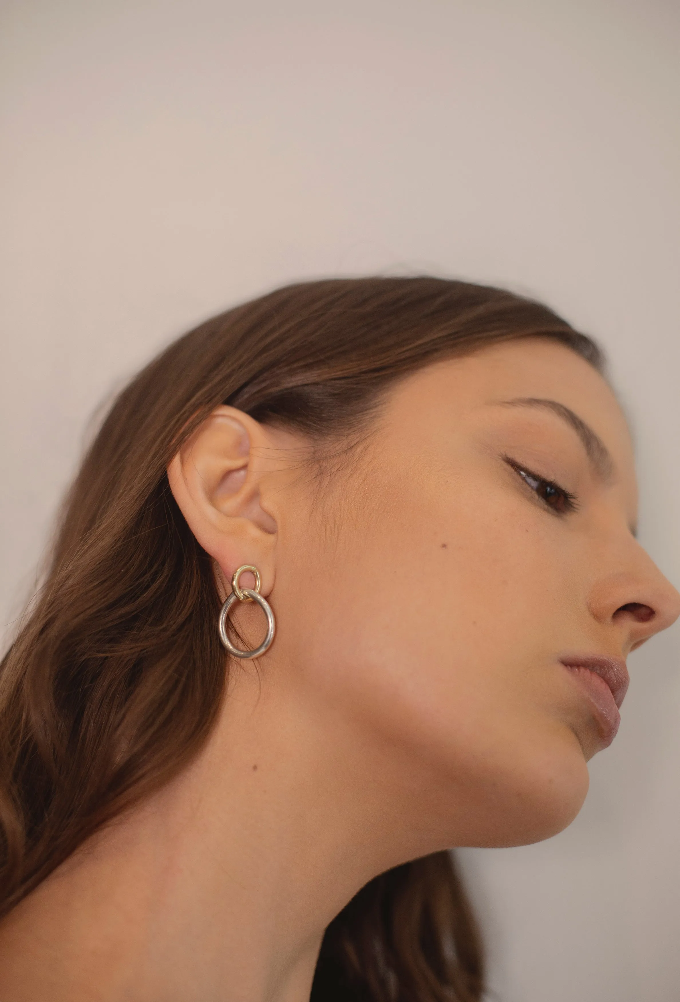 Mismatched Gold & Sterling Hoops