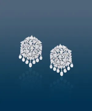 Modern Earrings with Diamond Drops