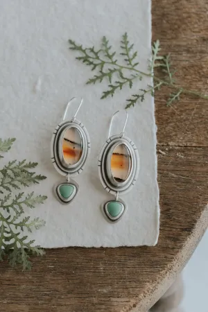 Montana Agate and Variscite Statement Earrings