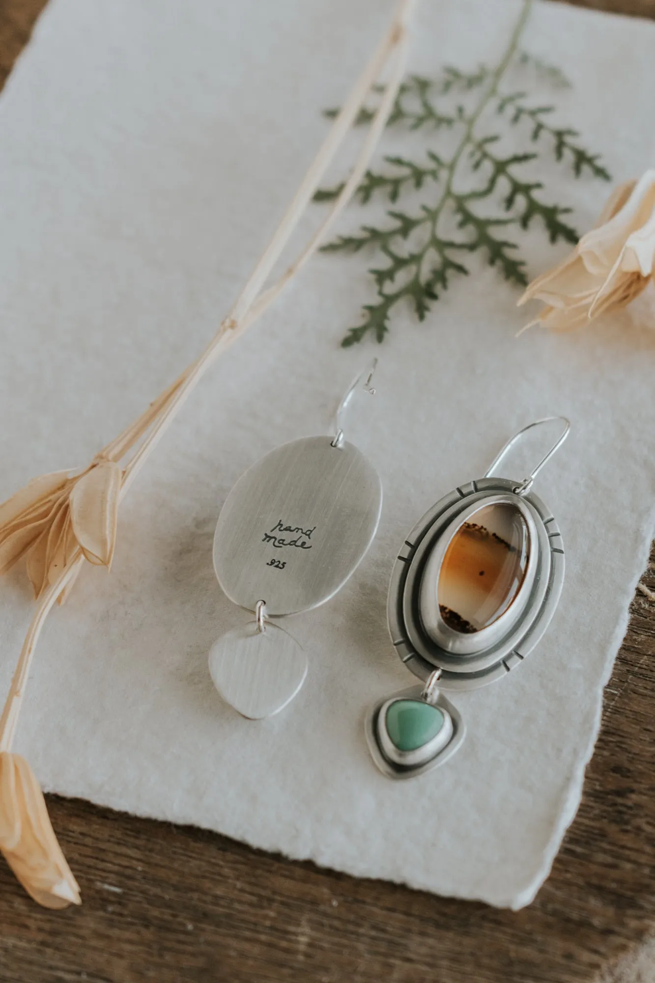 Montana Agate and Variscite Statement Earrings