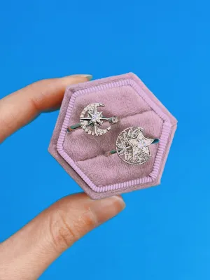 Moon   Star Fidget Ring