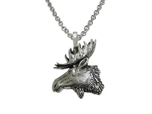 Moose Head Pendant Necklace