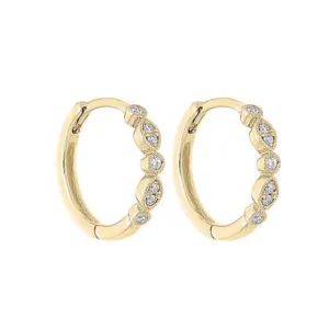 Mountz Collection Fancy Huggie Earrings in 14K Yellow Gold