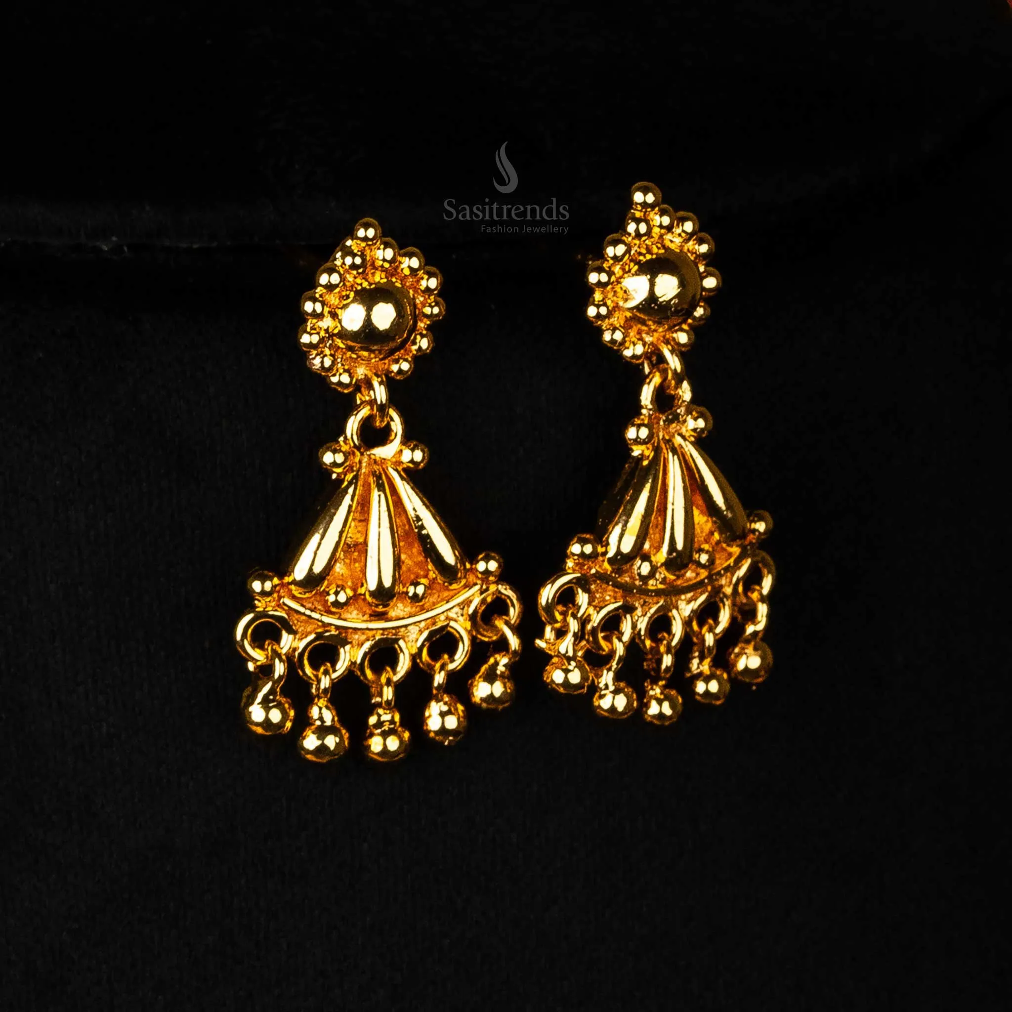 Mullapoo One Gram Micro Gold Plated Imitation Haram Jalebi Pattern Short and Long Necklace Jewellery Sets - Sasitrends