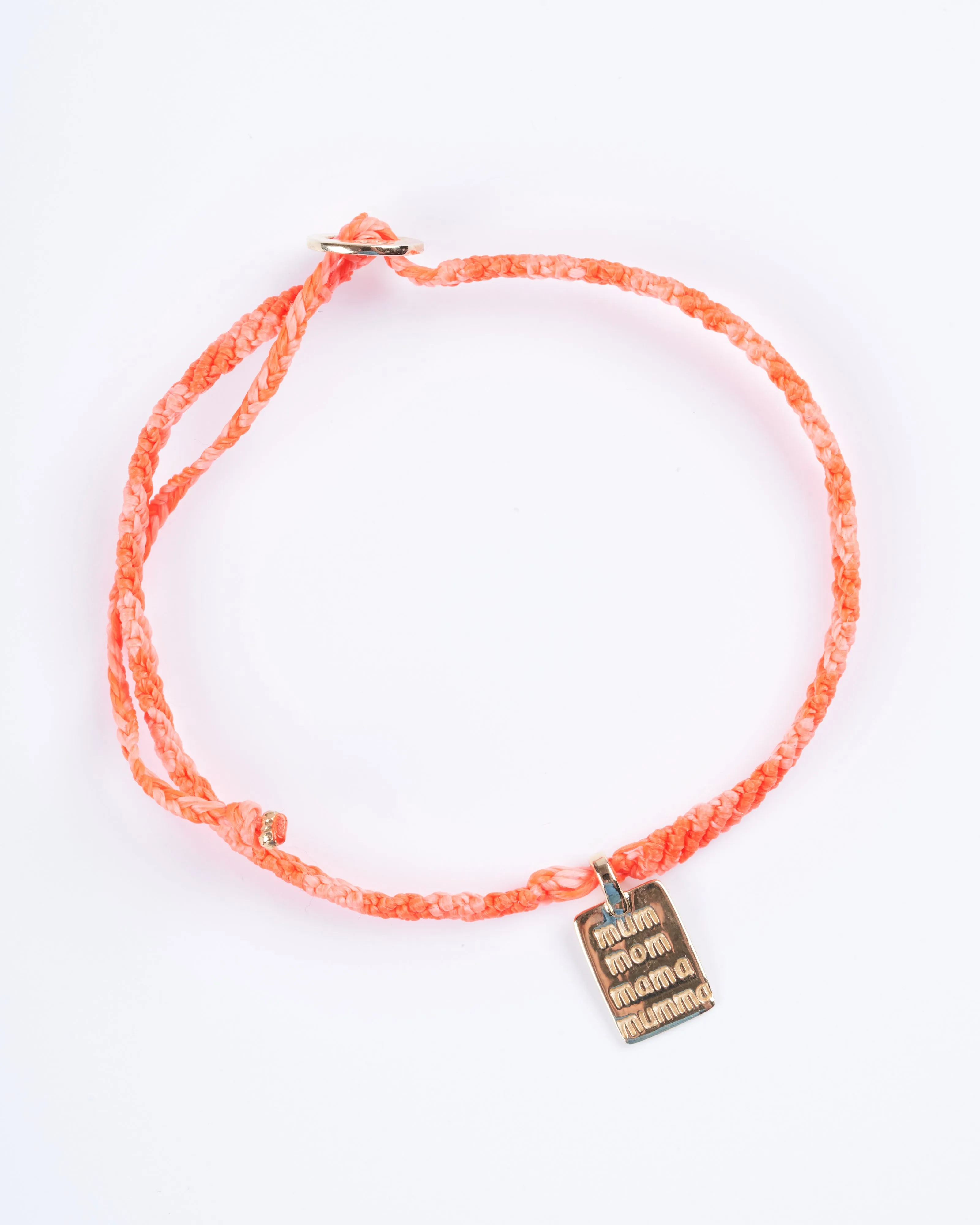 mumma tag macrame bracelet - gold