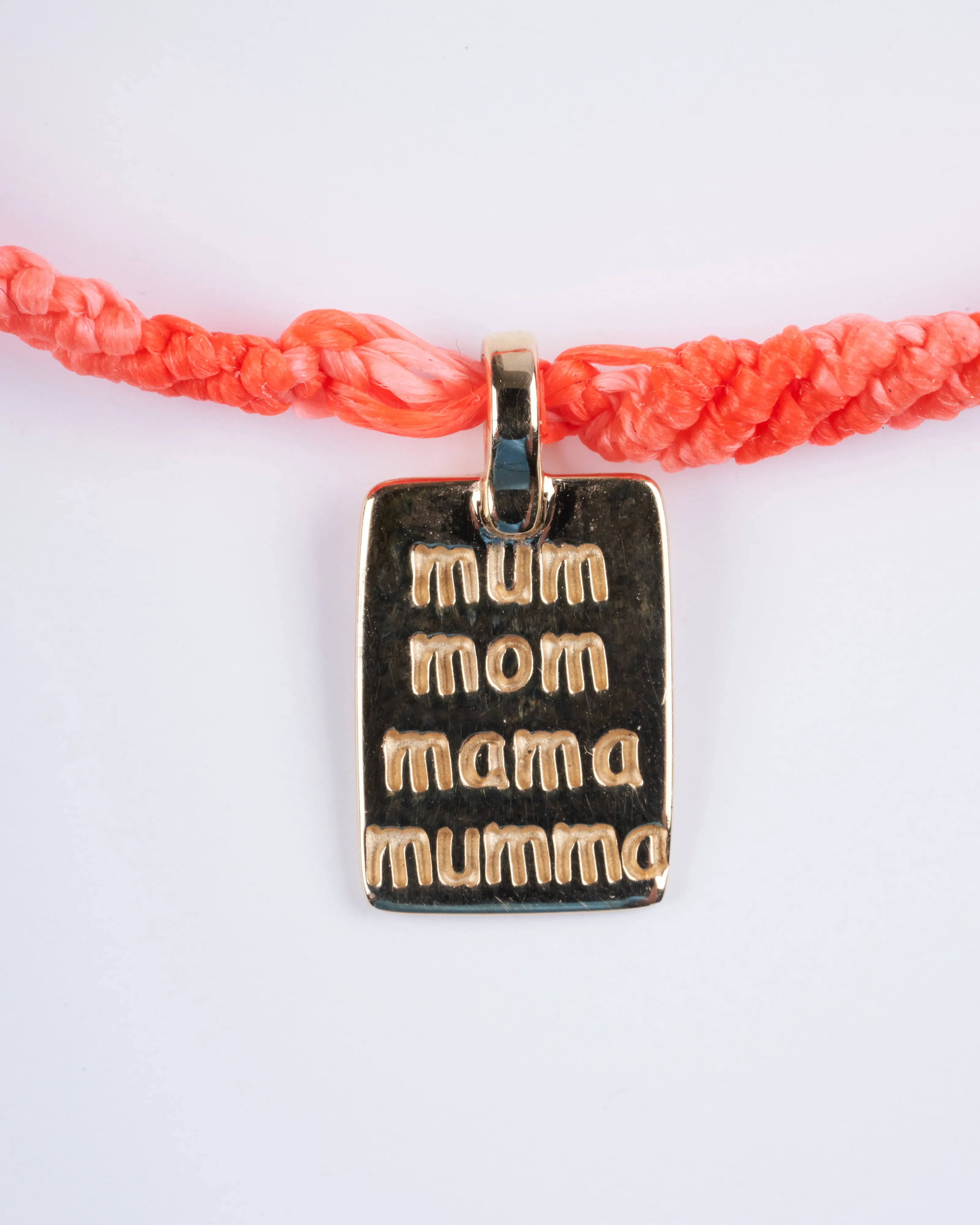 mumma tag macrame bracelet - gold