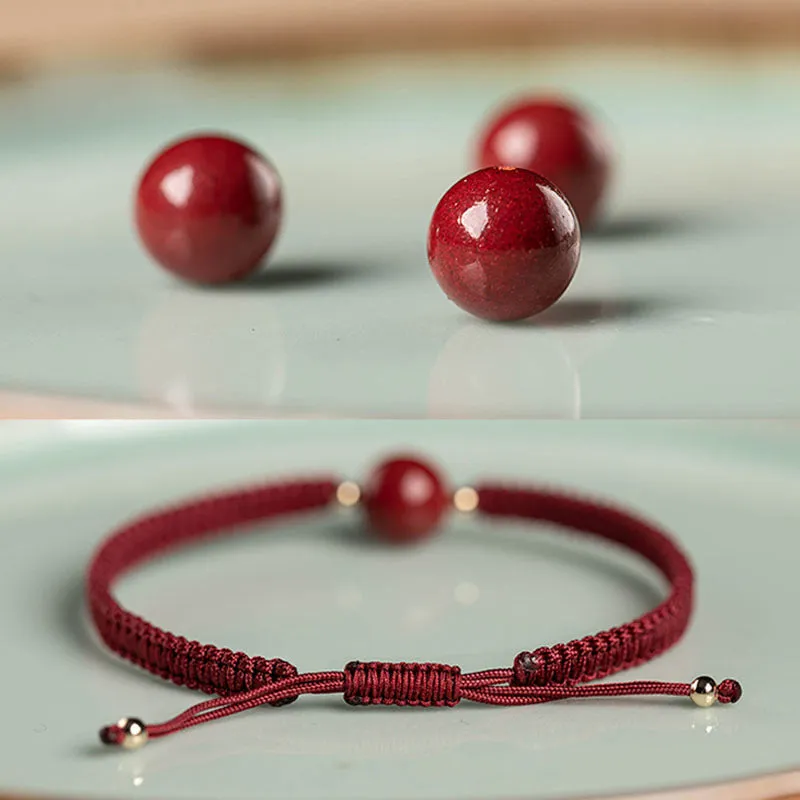 Natural Lucky Vermilion Woven Bracelet