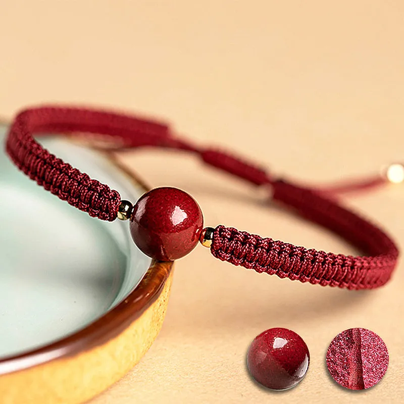 Natural Lucky Vermilion Woven Bracelet