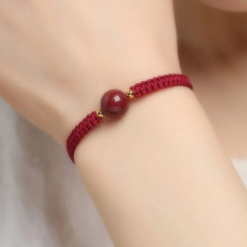 Natural Lucky Vermilion Woven Bracelet
