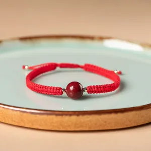 Natural Lucky Vermilion Woven Bracelet