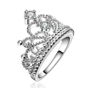 New Arrival Fashion Jewelry AAA  Cubic Zircon Diamond 925 Silver Crown Rings For Women/Girls Party Wedding Gift