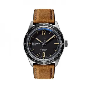New Christopher Ward C65 Trident Diver Tan Vintage Style 41MM Black Dial Watch