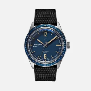 New Christopher Ward C65 Trident Diver Vintage Style Blue Dial Watch 41MM Hybrid