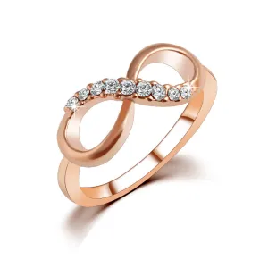 New Design hot sale Fashion Alloy Crystal Rings gold silver Plated Infinity Ring Statement jewelry Wholesale for women Jewelry