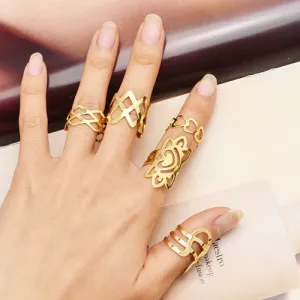 New Fashion jewelry flower hollow finger ring set nice gift for women girl lovers' gift mix design 1set=5pcs