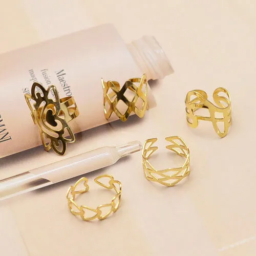New Fashion jewelry flower hollow finger ring set nice gift for women girl lovers' gift mix design 1set=5pcs