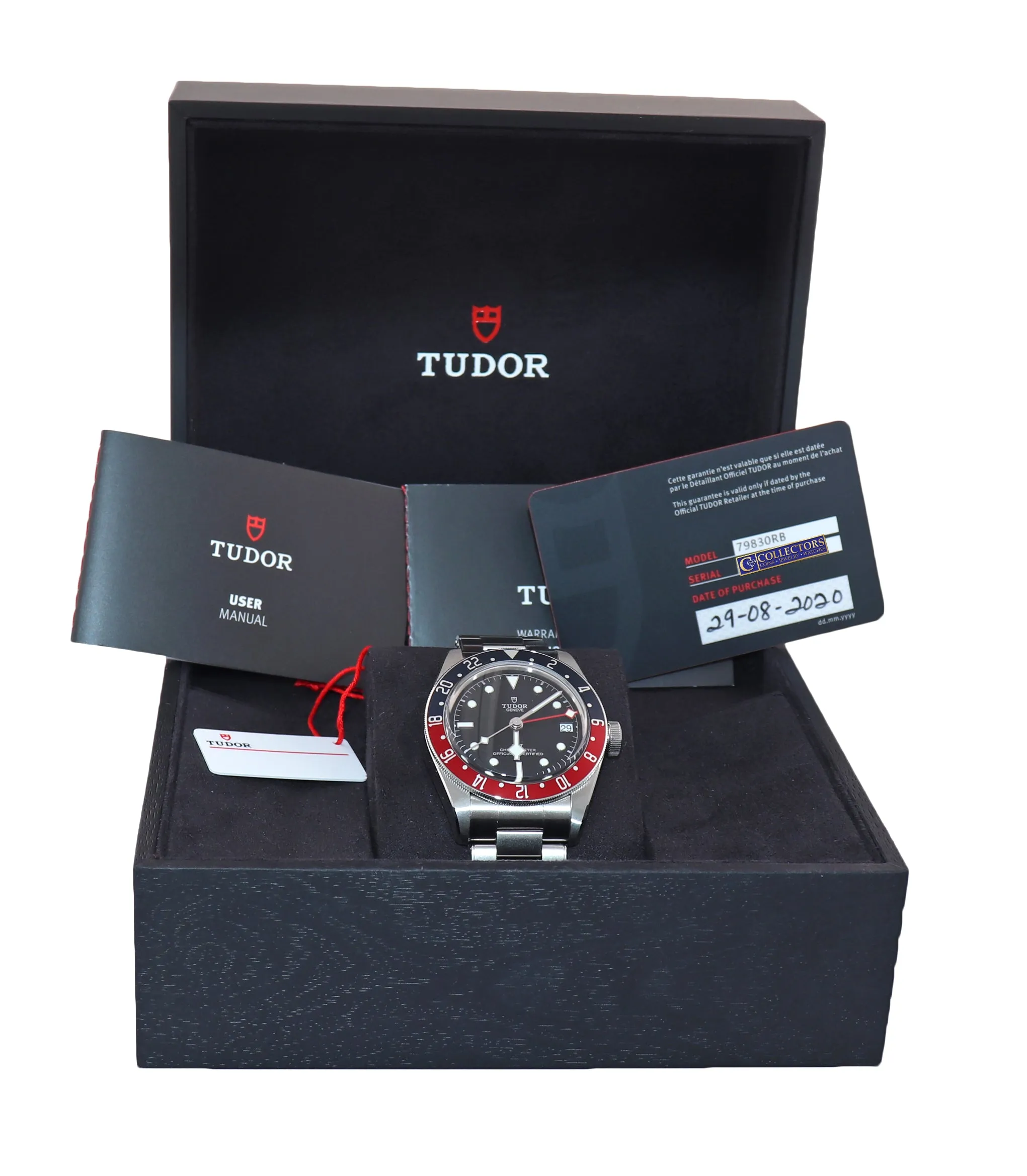 NEW PAPERS Tudor Black Bay GMT Pepsi 79830RB 41mm Steel Watch Box