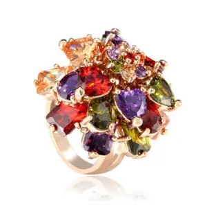 Newest Arrival 18K Rose Gold plated Wedding Rings for Women Multicolor High Quality Jewelry