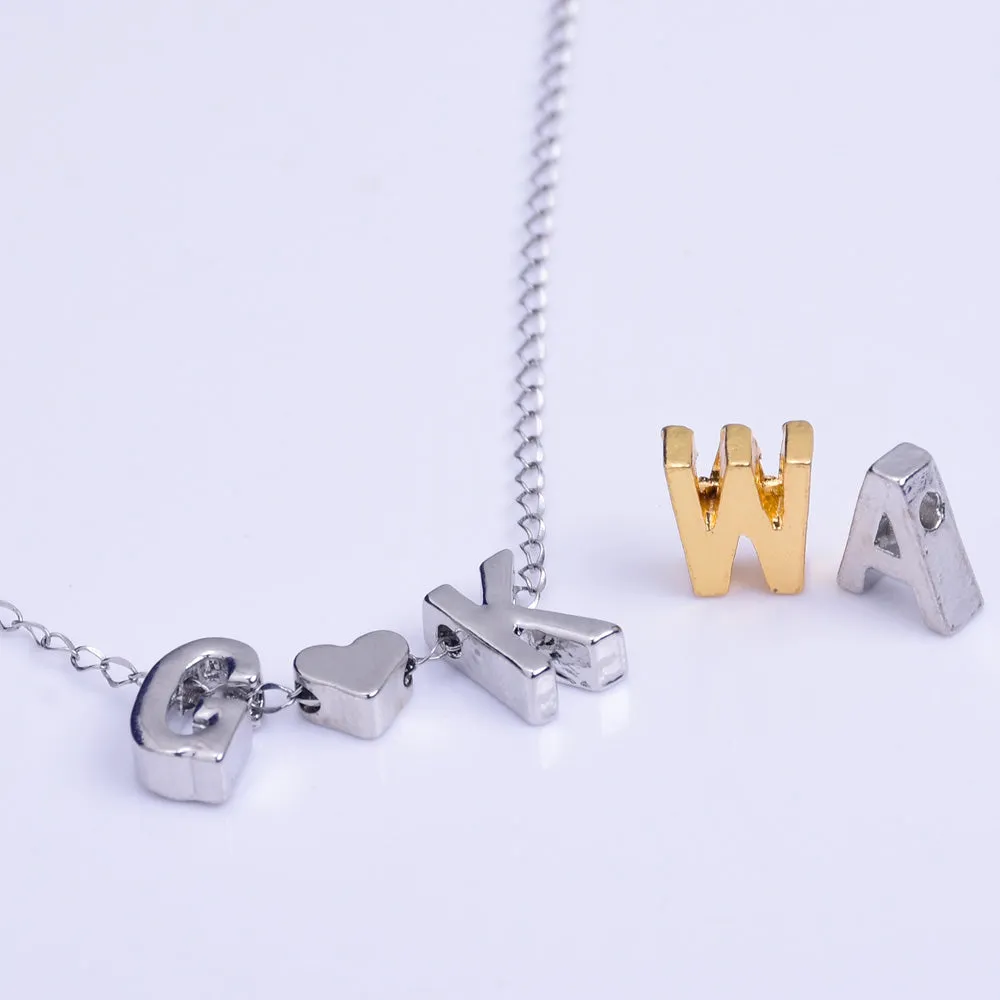 Nickel Alloy Letter Pendant Charm Capital letter Metal letter Finding Letter Initial Pendants for Personalize Necklaces " U " 10*6.5*3.5mm 10pcs