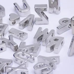Nickel Alloy Letter Pendant Charm Capital letter Metal letter Finding Letter Initial Pendants for Personalize Necklaces " U " 10*6.5*3.5mm 10pcs