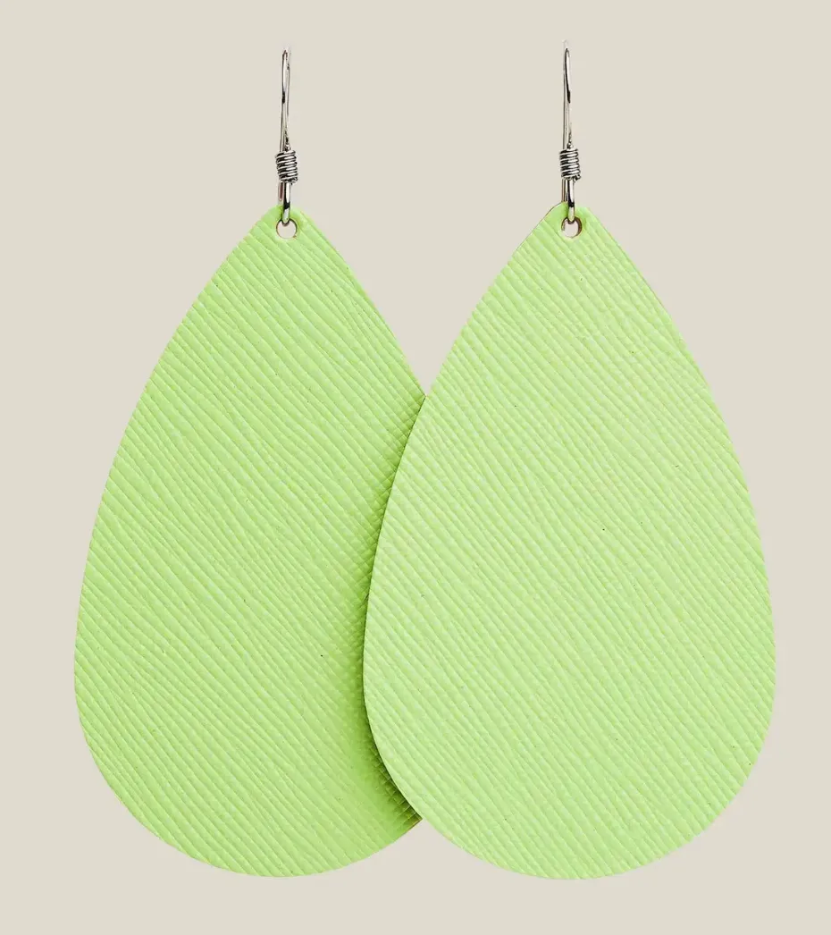Nickel and Suede Citrus Teardrop Earrings