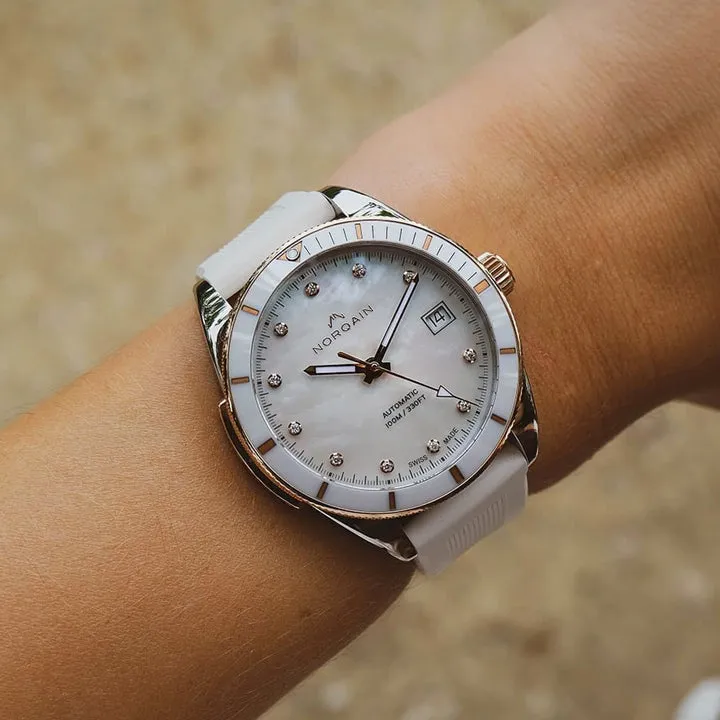 Norqain Adventure Sport 37mm Mother of Pearl Dial with Diamonds - N1800CG89A/M18DG