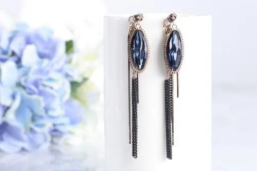 Ocean myth sapphire tassel earrings