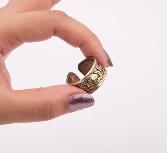 Om Mani Ring Adjustable Finger Knuckles