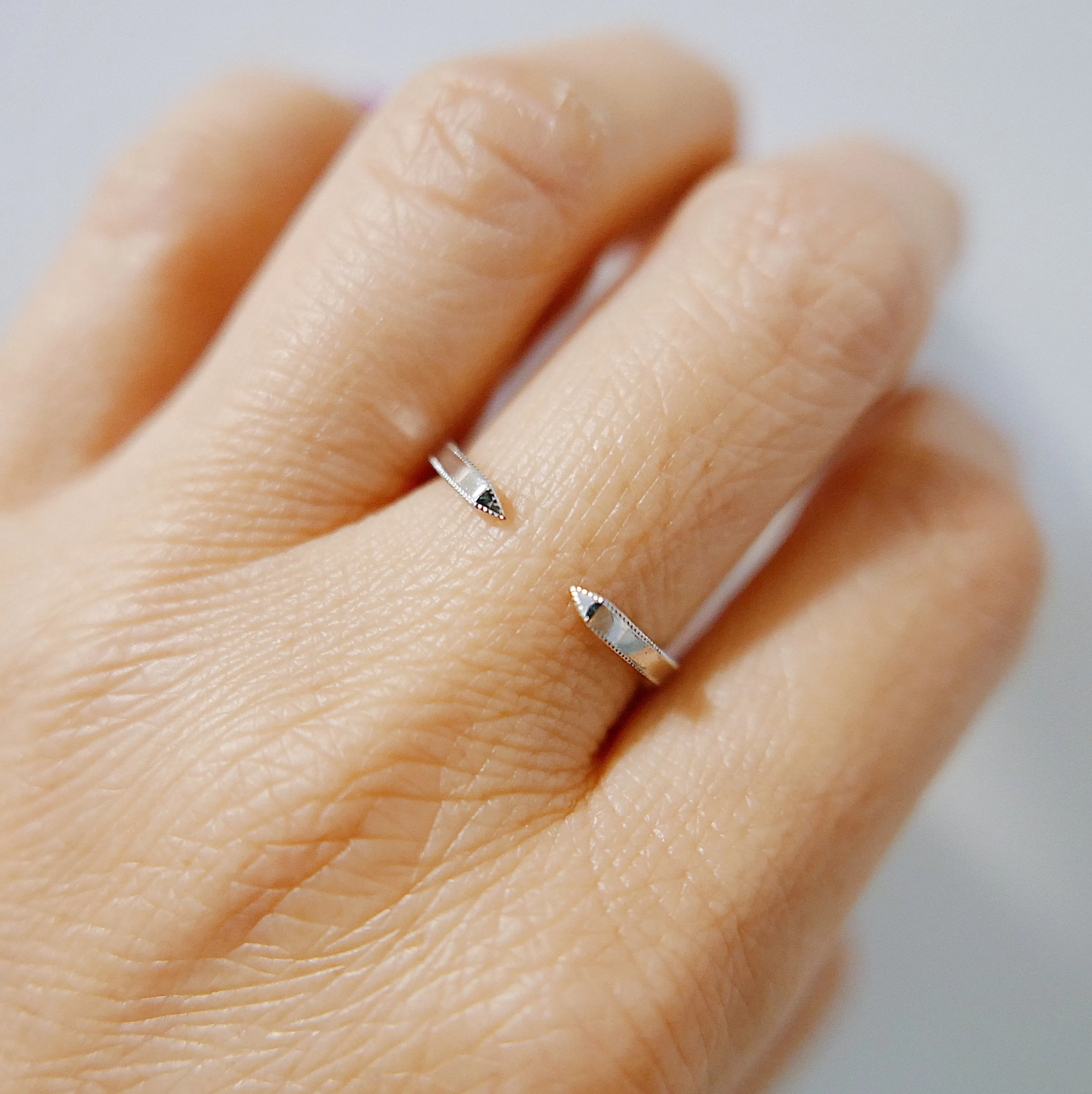 On Pointe Milgrain Ring