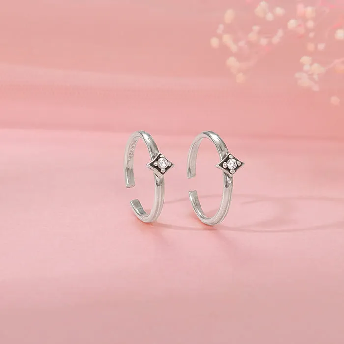 Oxidised Silver Aarna Toe Rings